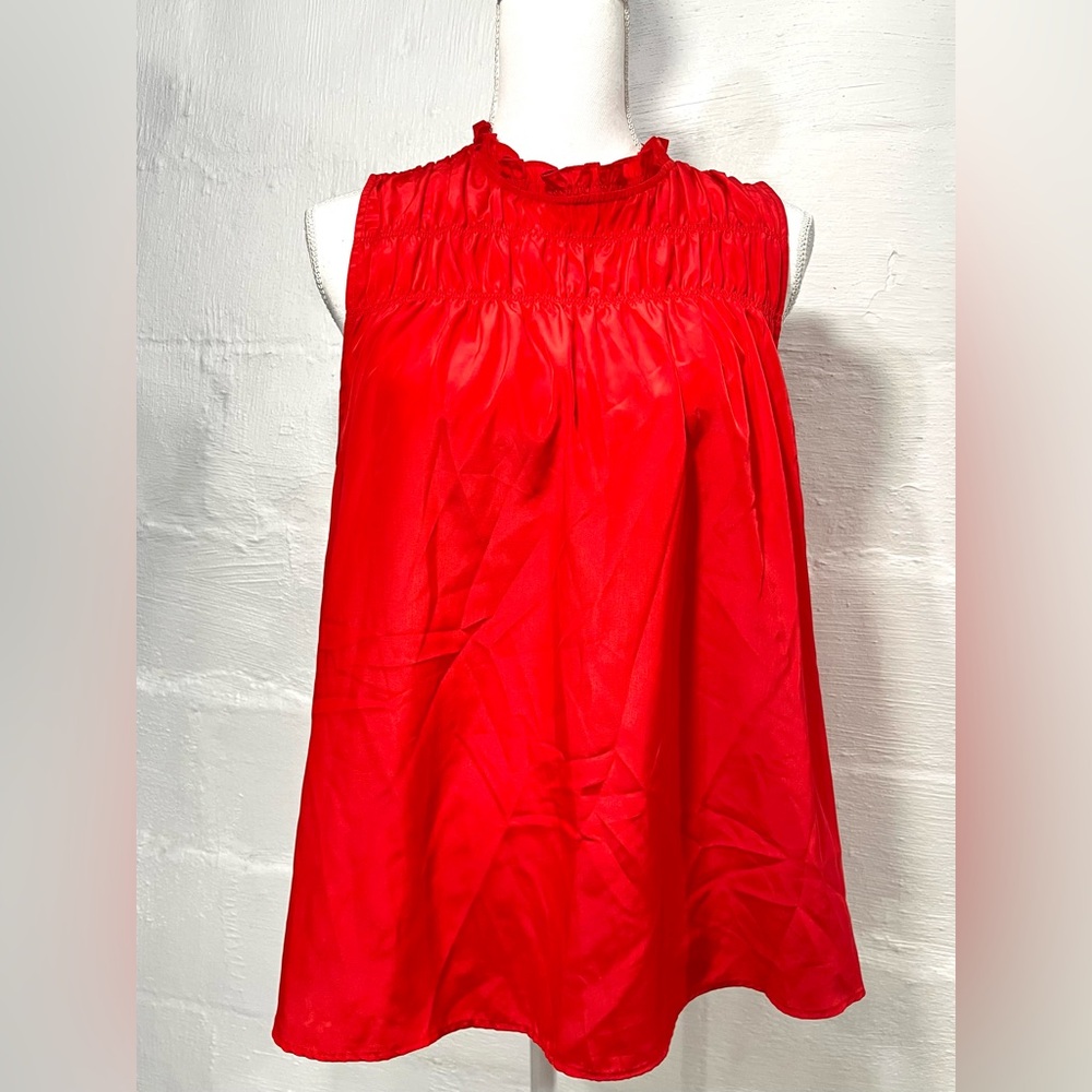 JOIE SMOCKED SLEEVELESS PULLOVER TOP
